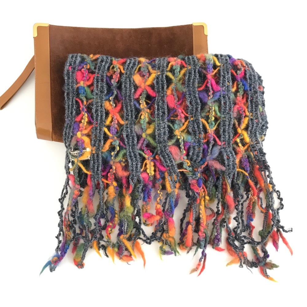 HENRI BENDEL open weave rainbow scarf